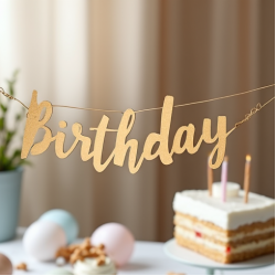 Cardboard Happy Birthday Letter Banner