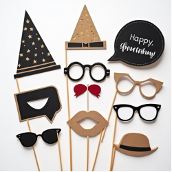 Cardboard Photo Booth Props Set