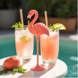 Plastic Flamingo Cocktail Stirrers