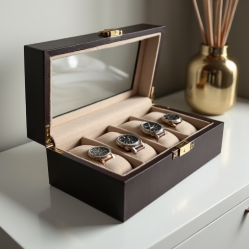 Faux Leather Watch Storage Box