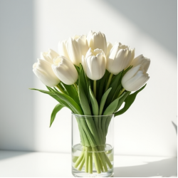 Ivory Tulip Decorative Flower Bundle