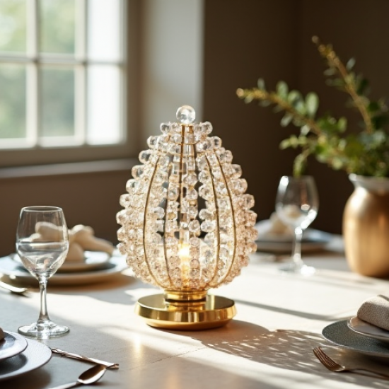 Elegant Crystal Bead Table Centerpiece