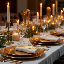 Decorative Plastic Gold Charger Plates Set