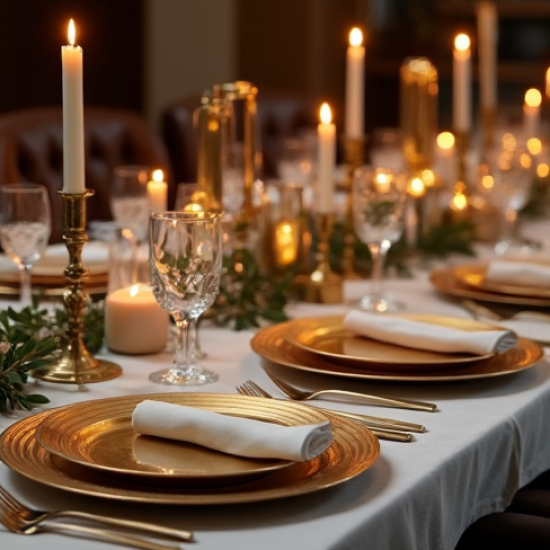 Decorative Plastic Gold Charger Plates Set