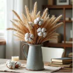 Rustic Cotton Bloom Arrangement