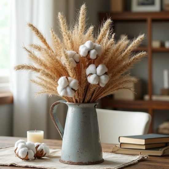 Rustic Cotton Bloom Arrangement