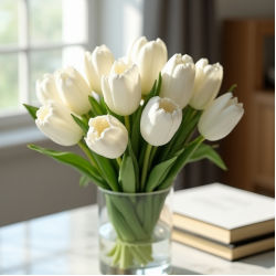 Ivory Tulip Decorative Flower Bundle