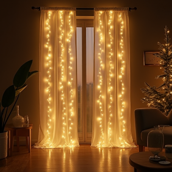 LED Fairy String Curtain Lights Backdrop