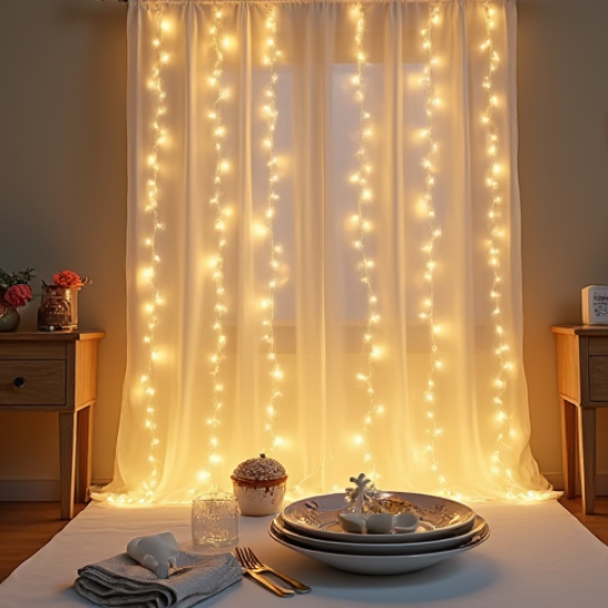LED Fairy String Curtain Lights Backdrop