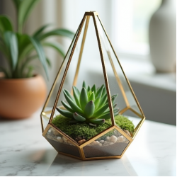 Geometric Glass Succulent Terrarium