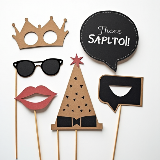 Cardboard Photo Booth Props Set