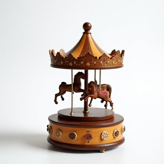 Handcrafted Wooden Carousel Music Box