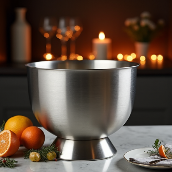 Premium Brushed Stainless Steel Punch Bowl