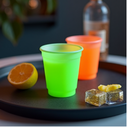 Neon Colored Plastic Shot Glasses