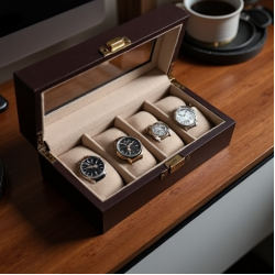 Faux Leather Watch Storage Box