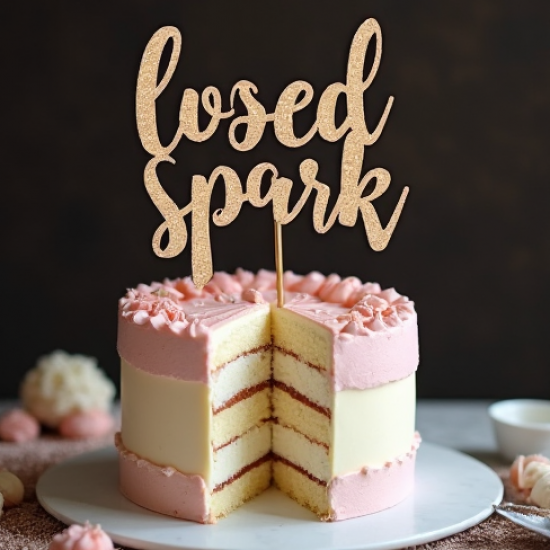 Glitter Acrylic Cake Topper Sign