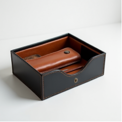 Deluxe Leather Desktop Accessory Organizer