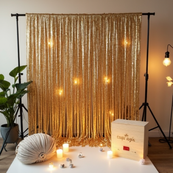 Metallic Tinsel Garland Backdrops