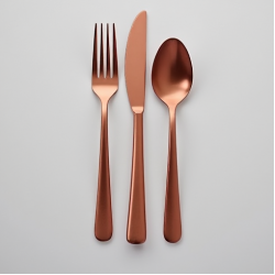 Rose Gold Plastic Dinnerware Cutlery Set
