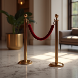 Premium Red Velvet Stanchion Rope Pair