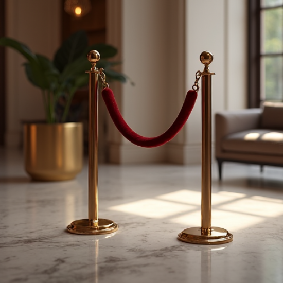 Premium Red Velvet Stanchion Rope Pair
