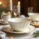 Elegant Faux-China Disposable Dinnerware Combo