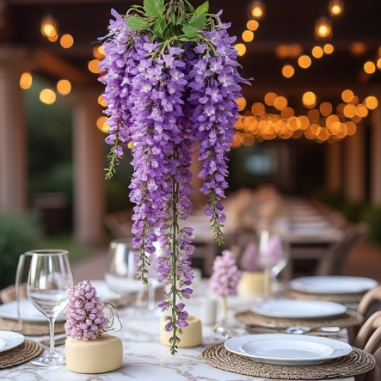 Purple Wisteria Hanging Floral Vine