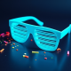 Novelty Neon Shutter Party Glasses