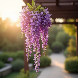 Purple Wisteria Hanging Floral Vine