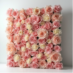 Large Artificial Rose Wall Backdrop Panel
