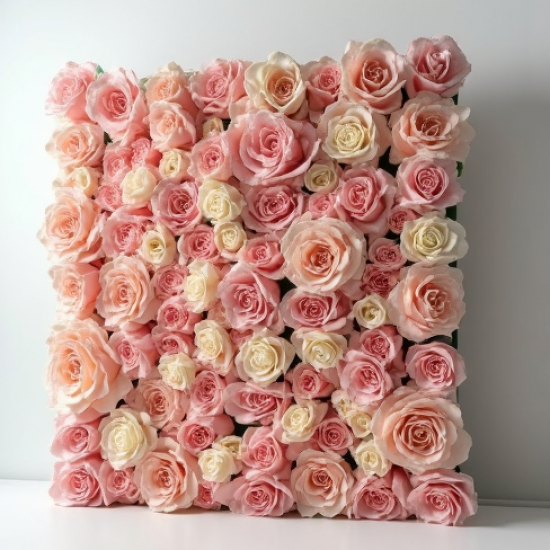 Large Artificial Rose Wall Backdrop Panel