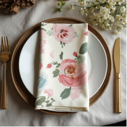 Floral Pattern Triple-Ply Dinner Napkins