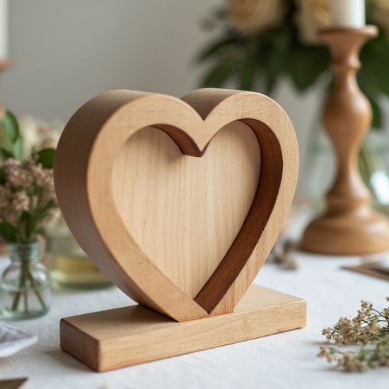 Wooden Hearts Puzzle Guest Book Alternative