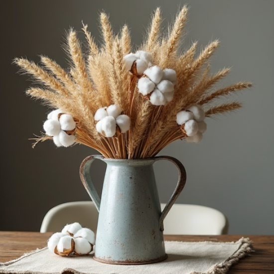 Rustic Cotton Bloom Arrangement