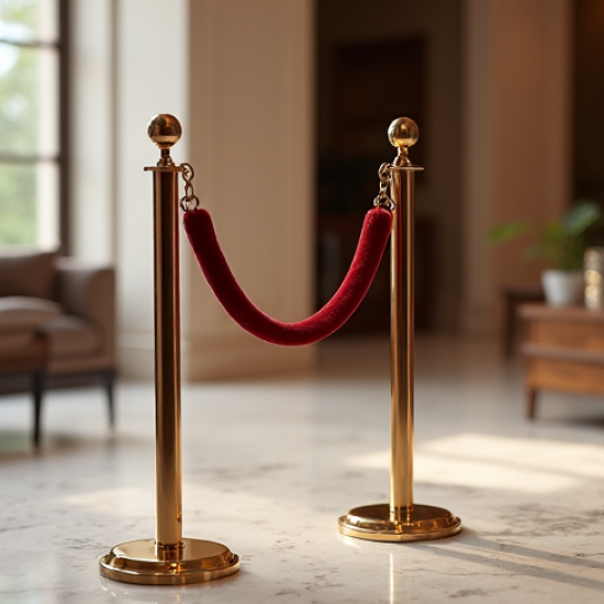 Premium Red Velvet Stanchion Rope Pair