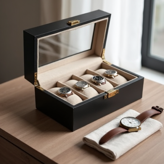 Faux Leather Watch Storage Box