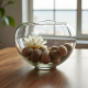 Decorative Glass Pebble Bowl Accent