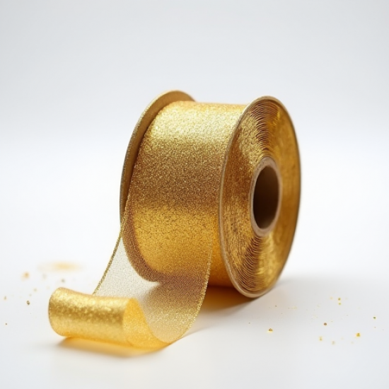 Glitter Ribbon Spool Gold