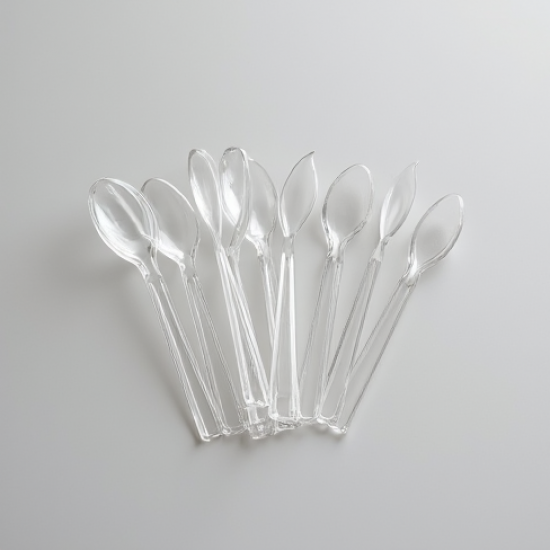 Mini Transparent Plastic Dessert Spoons
