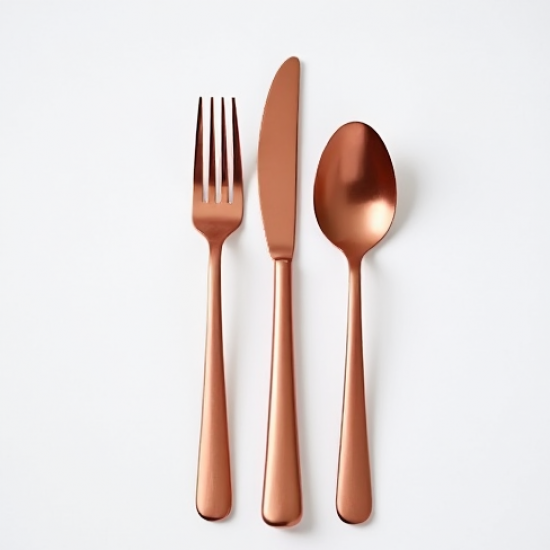 Rose Gold Plastic Dinnerware Cutlery Set