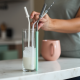 Reusable Silicone Straws Cleaning Brush Set