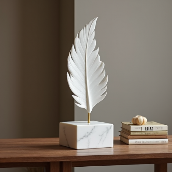 Ceramic Feather Decorative Showcase Piece