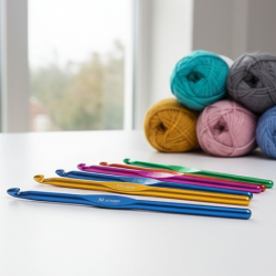 Aluminium Multicolor Knitting Needles, Crochet Kit (12 Pcs Set)