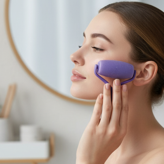 BEAUTY ICE ROLLER FOR FACE MASSAGER & EYE REUSABLE FACE ROLLERS FACIAL ROLLER ( Purple Color)