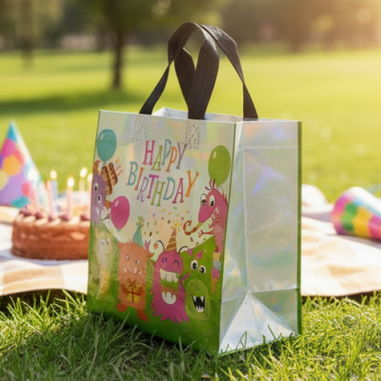 Birthday Gift Bag, Reusable Party Gift Bags (1 Pc / Mix Design)