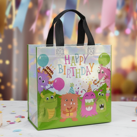 Birthday Gift Bag, Reusable Party Gift Bags (1 Pc / Mix Design)