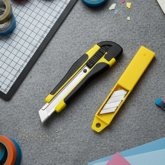 Cutter Knife Set with 1 Replacement Blades, Cutter Knife Advanced Tool (1 Pc / Mix Color)