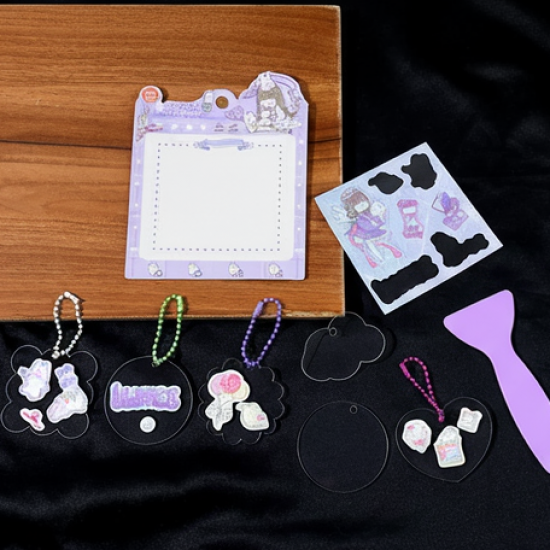 DIY Shrink Art Keychain Making Kit for Kids (1 Set)