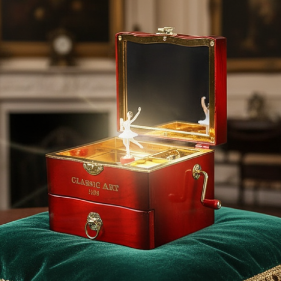 Dancer Ballerina Piano Music Box Hand Crank Music Plastic Box Gift  (1 Pc)