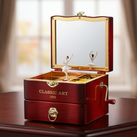 Dancer Ballerina Piano Music Box Hand Crank Music Plastic Box Gift  (1 Pc)